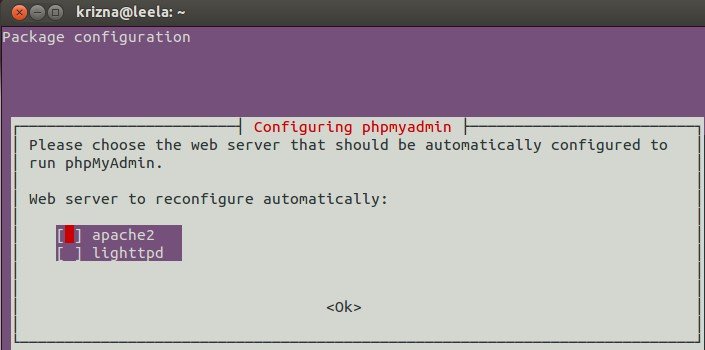 Ubuntu install mysql phpmyadmin