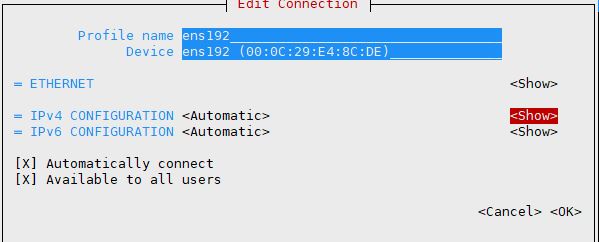 configure static ip address rhel 8
